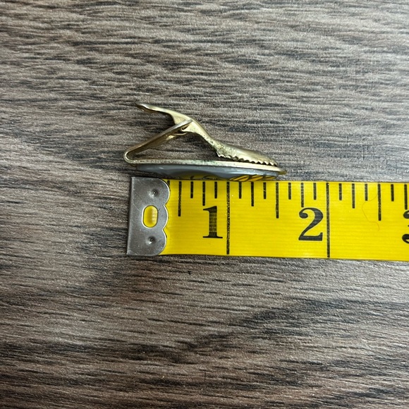 Vintage Grey & Gold Tone Tie Bar Clip - Picture 2 of 4